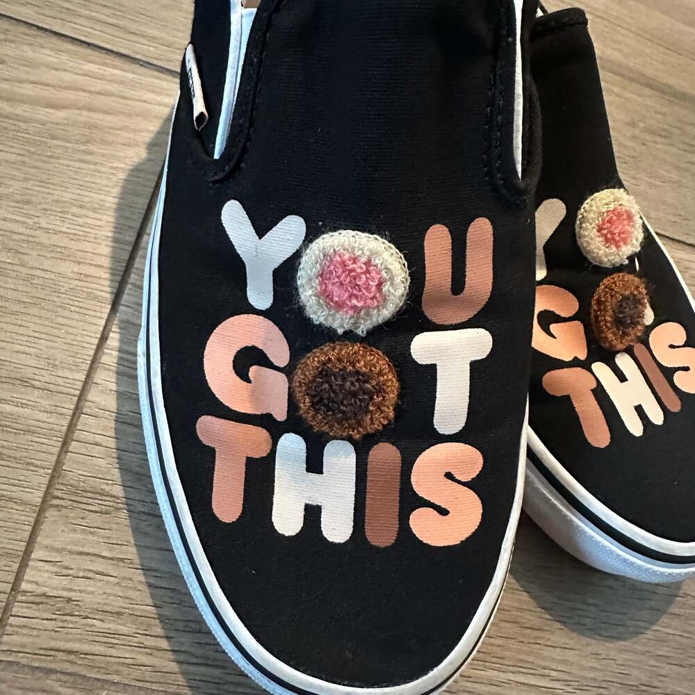 Vans Breast Cancer Awareness Classic Slip-On 'You Got This' Shoes 7.5W/6.5M